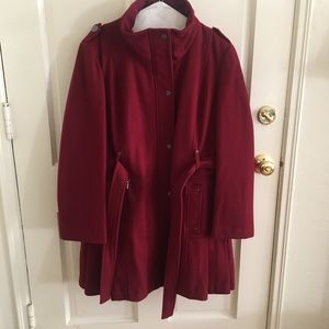 Calvin Klein XXL red wool-blend coat NWOT